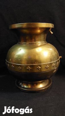Dekoratív réz kaspó, 26x25 cm