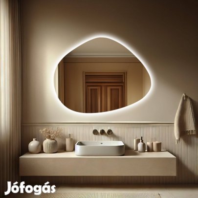 Dekoratív szabálytalan tükör LED háttérvilágítással - 80x62 cm