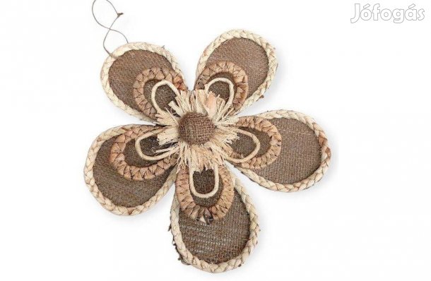 Dekoratív virág fémkerettel és szalmarészletekkel