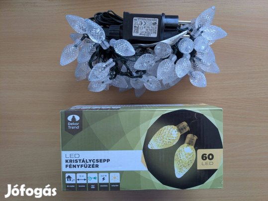 Dekortrend KDE-061 LED kristálycsepp fényfüzér melegfehér