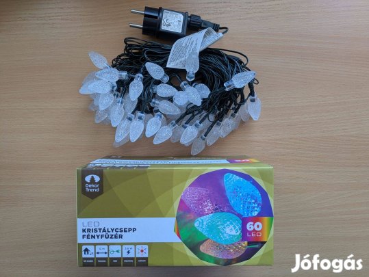 Dekortrend KDE-065 LED kristálycsepp fényfüzér színes
