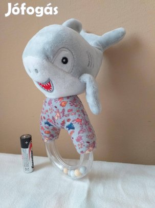 Delfines / cápás plüss-műanyag csörgő