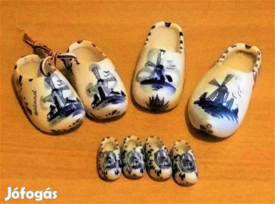 Delft holland autentikus 9 db. porcelán papucs, több méret