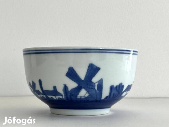Delft holland porcelán nagyméretű rizses, leveses, müzlis tál