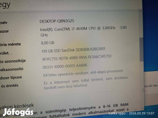 Dell Latitude E6540 (Core i7 4610M, 8GB ram 128Gb ssd eladó