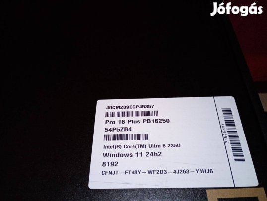 Dell Pro 16 Plus PB16250 üres doboz eladó 3000ft óbuda