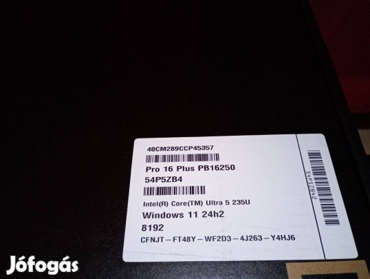 Dell Pro 16 Plus PB16250 üres doboz eladó 3000ft óbuda