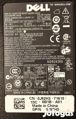 Dell laptop töltő 90W, 19,5V