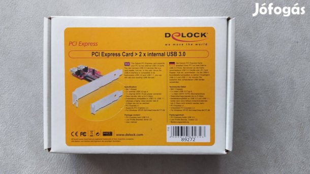 Delock 89272 USB 3 USB3 pcie bővítő kártya Új!