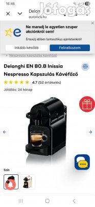 Delonghi kapszulás kávéfőző