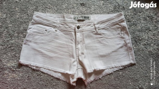 Denim & Co fehér vászon farmer short, rövidnadrág 42-es