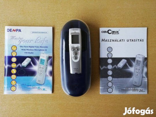 Denpa USB-12 hrs digitális diktafon (tok, magyar leírás, USB kábel)