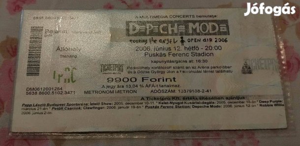 Depeche Mode Koncert Jegy