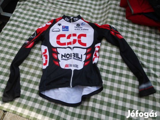 Descente (Olasz) fekete-piros férfi L-XL-es téli kerékpáros mez eladó,