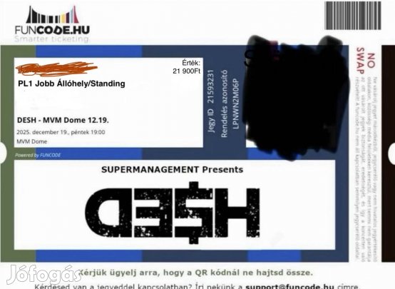 Desh 12.19. 4db Jobb álló jegyek eladó