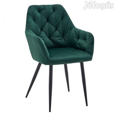 Design fotel, sötétzöld Velvet szövet, VERIO NEW
