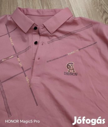 Designer férfi póló arany fal elirattal elasztikus anyagg