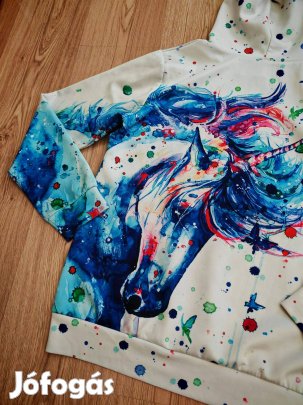 Designer női színes lovas pulóver L-XL