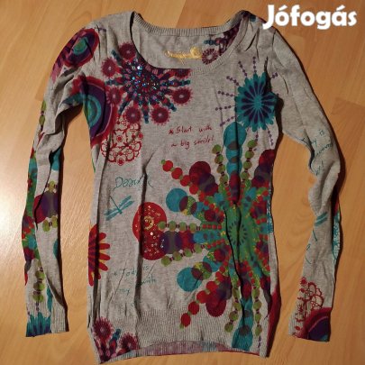 Desigual színes mintás női kötött pulóver S