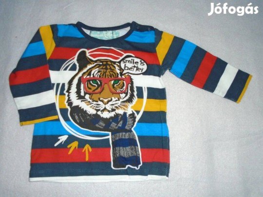 Desigual tigris mintás csíkos hosszú ujjú felső 6 hó (méret 68)