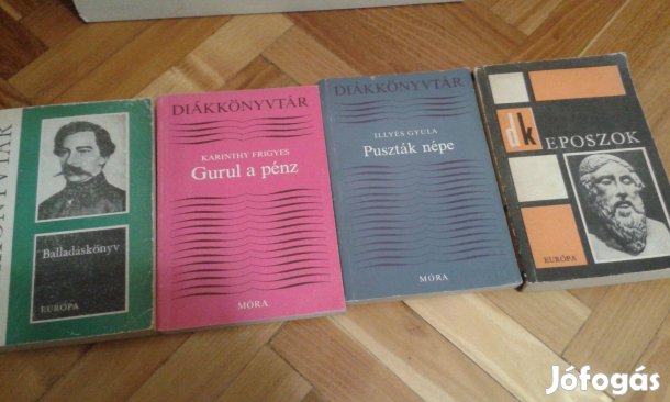 Diákkönyvtár sorozat: Eposzok, balladák, Karinthy-kötet eladó