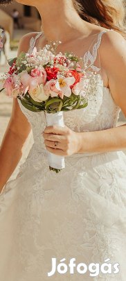 Diane Legrand esküvői ruha+abroncs | 38-as champagne szín