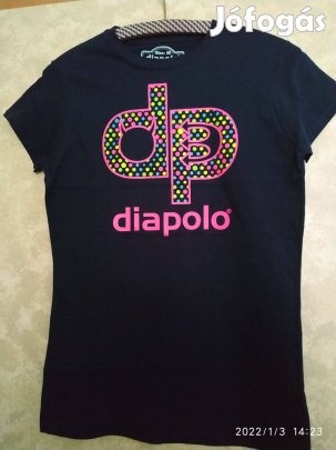 Diapolo sötétkék pink feliratos rövid ujjú póló M-es