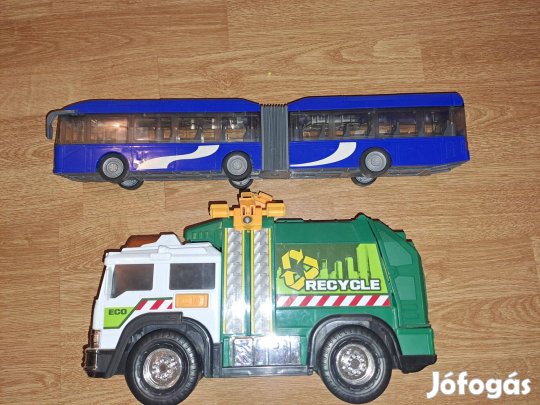 Dickie szemeteskocsi és csuklós busz