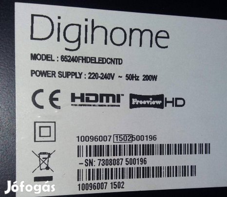 Digihome 65" LED tv háttér világítás 65240Fhdeledcntd eladó