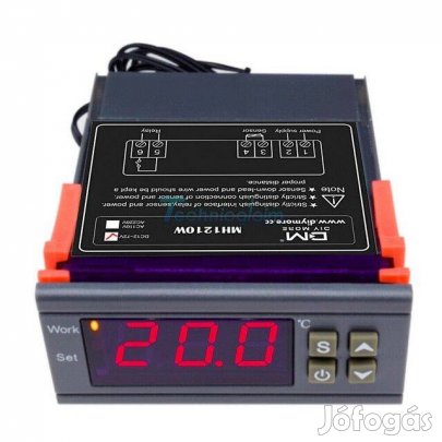 Digitális Termosztát DC 12V-72V MH1210W 1m Hőmérő Kábel (_)