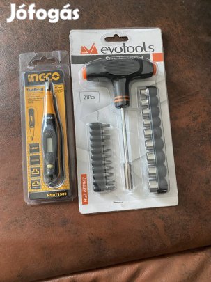 Digitális  fázisceruza + 21 db T-markolatú csavarhúzó készlet.