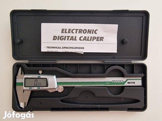 Digitális acél tolómérő tokkal 150 mm-es 0,01 mm/Fraction/inch