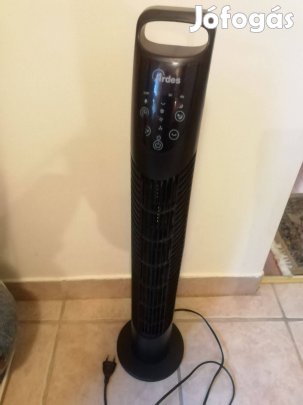 Digitális álló, forgó ventilátor, torony ventilátor fekete színű
