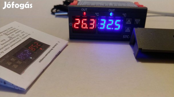 Digitális hőfokszabályzó 2 független szenzor dual