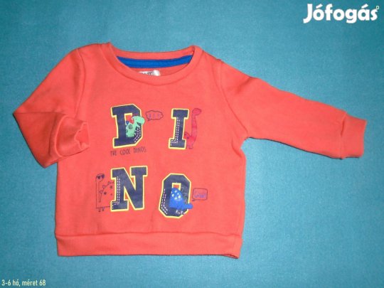 Dinó dinoszaurusz mintás hosszú ujjú felső 3-6 hó (méret 68)