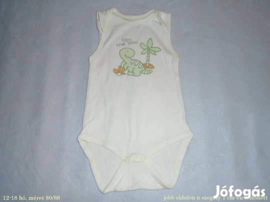 Dinó dinoszaurusz mintás ujjatlan body 12-18 hó méret 80 / 86