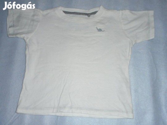 Dinó mintás és fehér póló 12-18 hó (méret 86)