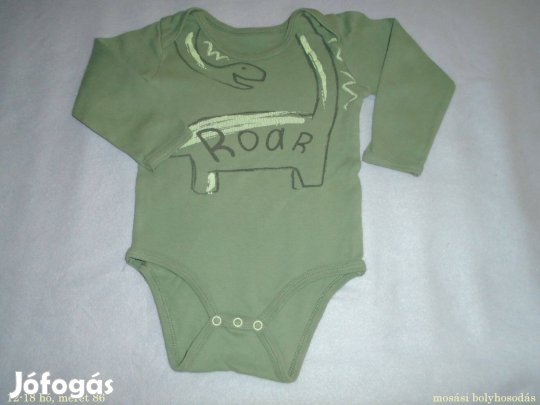 Dinó mintás hosszú ujjú body 12-18 hó (méret 86)