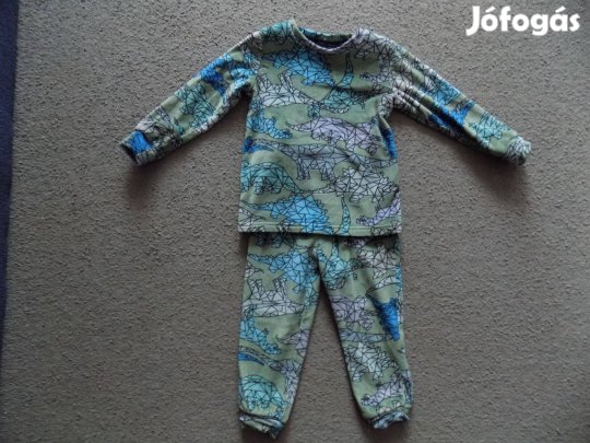 Dínómintás, meleg pizsama, 2-3 évesre