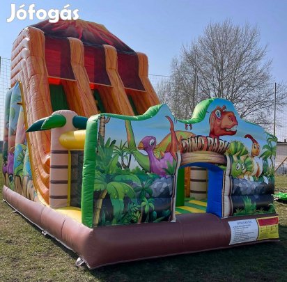 Dínós csúszdás légvár 7x4x6m