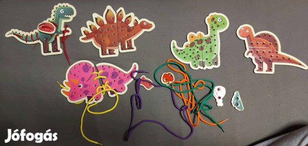 Dinós fűzős játék. 5 féle