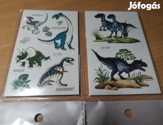 Dínós tetováló matrica csomag 22 ív Új