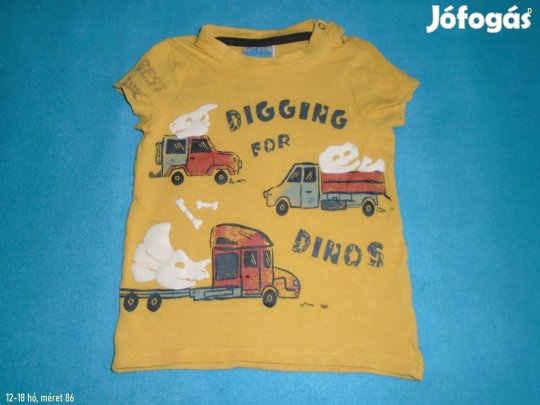 Dinoszaurusz autó mintás póló 12-18 hó (méret 86)