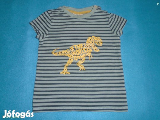 Dinoszaurusz mintás és csíkos póló 12-18 hó (méret 86)