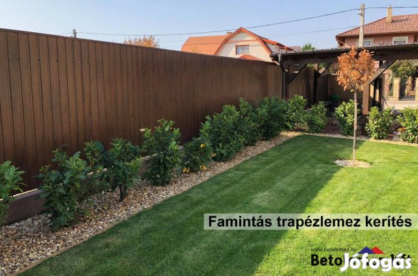 Dió famintás trapézlemez kerítés, 1. Kép