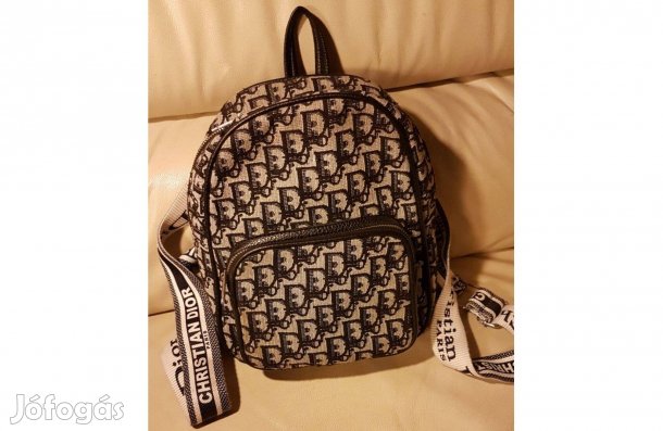 Dior női kis hátizsák 21 cm x 7 cm x 28 cm szövet fekete