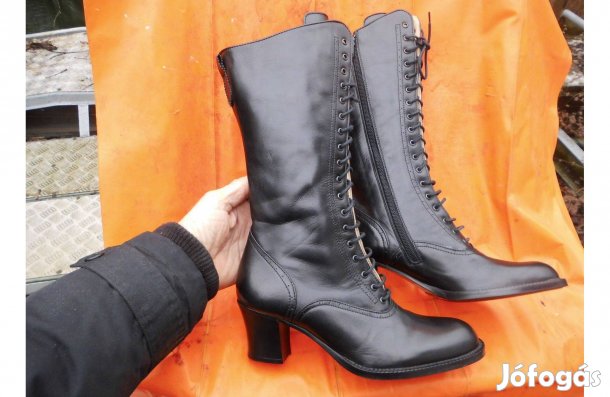 Dirndl + Bua (Osztrák) fekete bőr vagány 37-es csizma eladó,