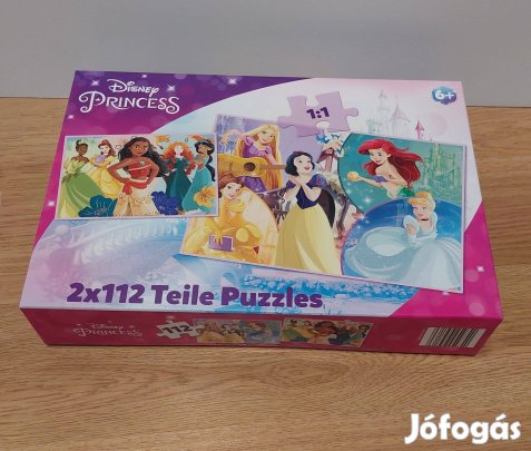 Disney Princess gyerek puzzle kirakó 2x 112 darabos új, bontatlan