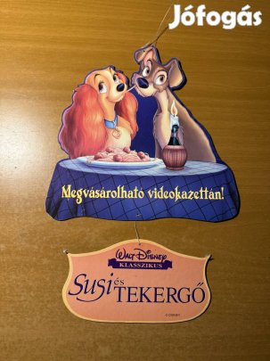 Disney Susi és Tekergő VHS függő karton reklám, display