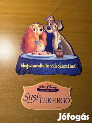 Disney Susi és Tekergő VHS függő karton reklám, display
